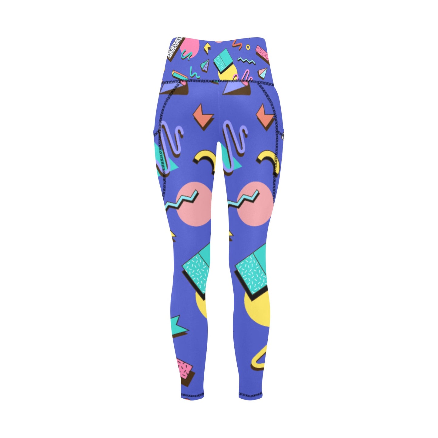 Nostalgic 90s Aesthetic Design All Over Print Leggings with Pockets