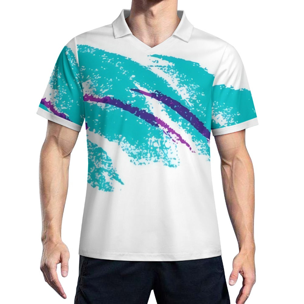 90s Jazz Solo Paper Cup Pattern Football Jersey Polo