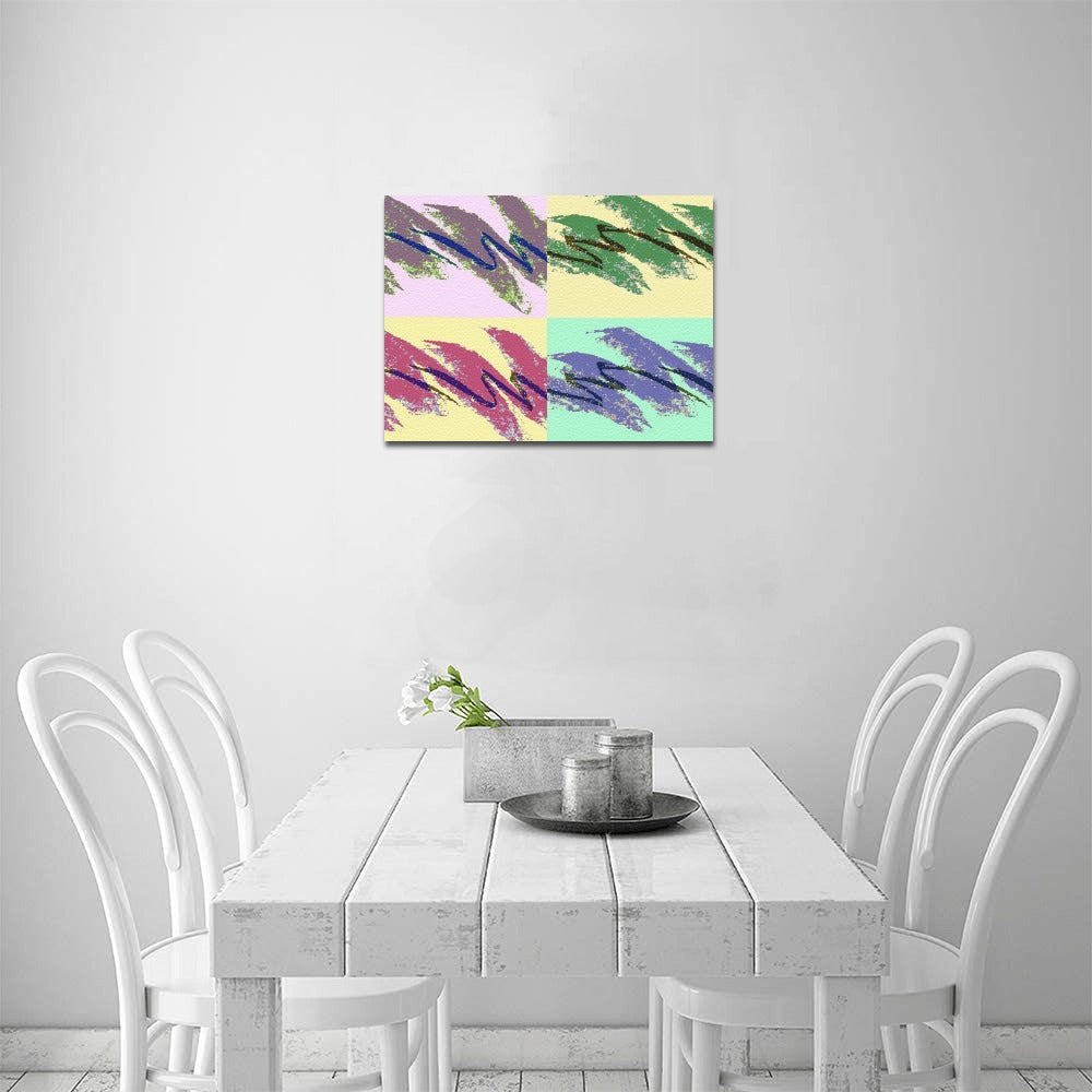 90s Jazz Solo Cup Pattern Andy Warhol Pop Art Framed Canvas Print 16x12 inch