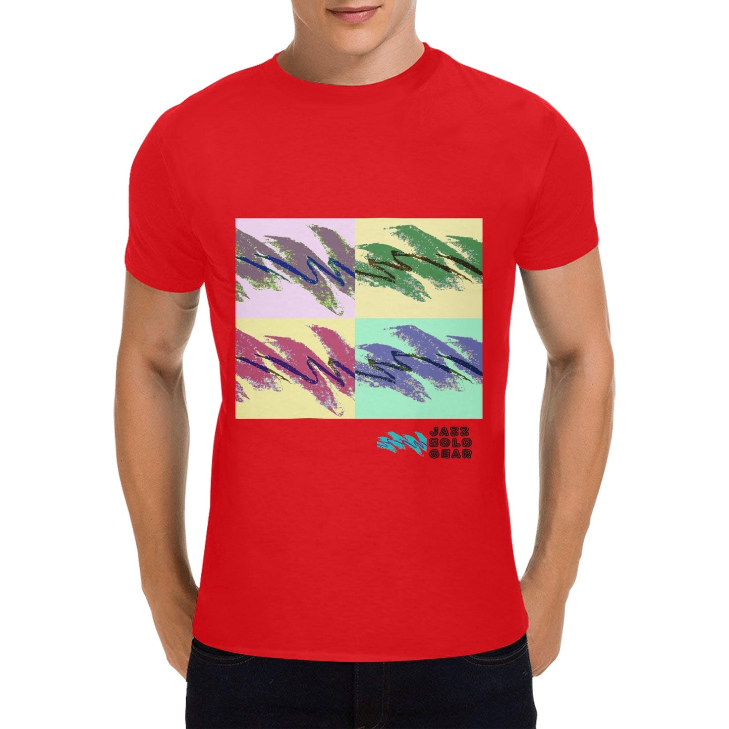 90s Jazz Solo Cup Pattern Andy Warhol Pop Art Men's T-shirt 100% Cotton