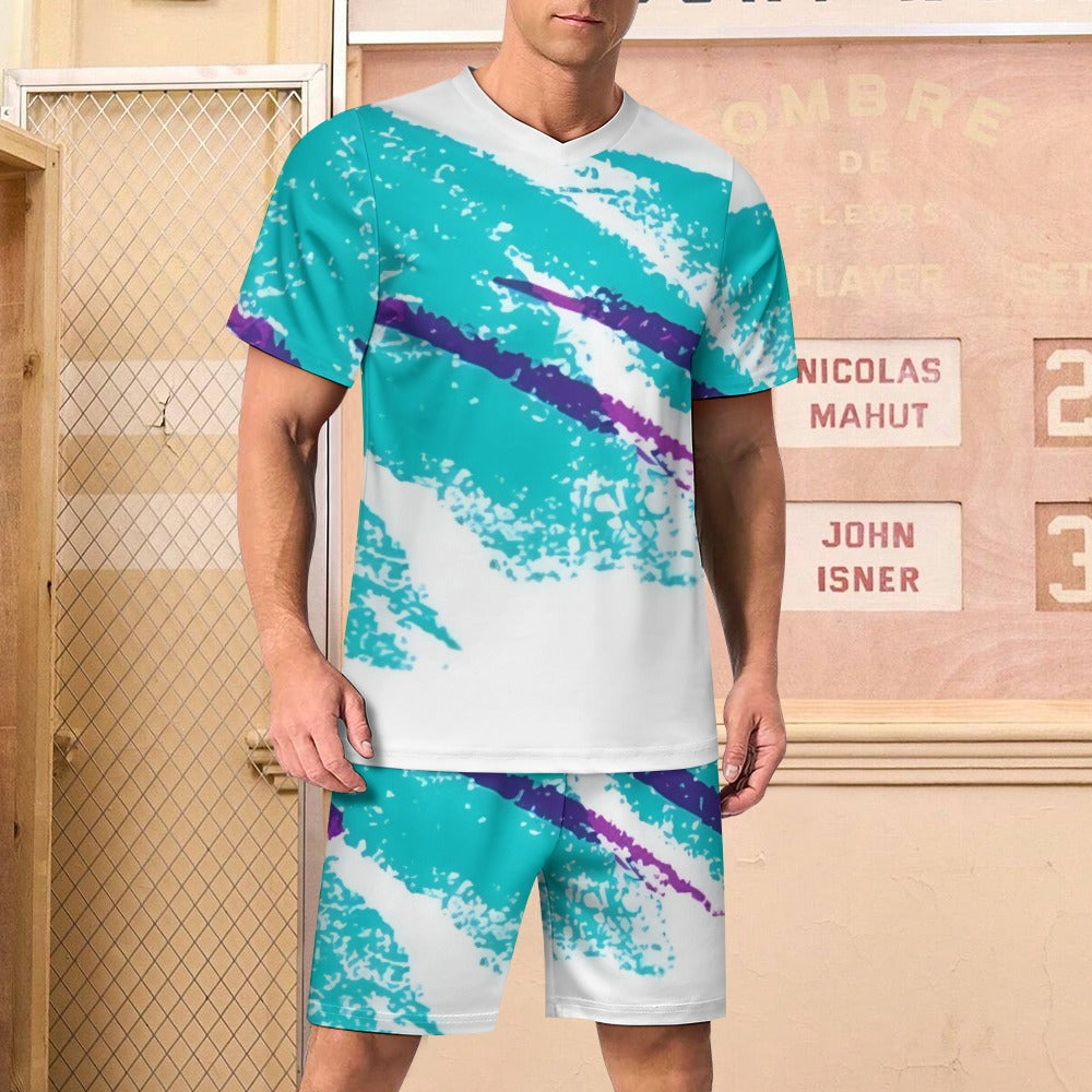 90s Jazz Solo Paper Cup Pattern Futbol/Soccer Suit Set
