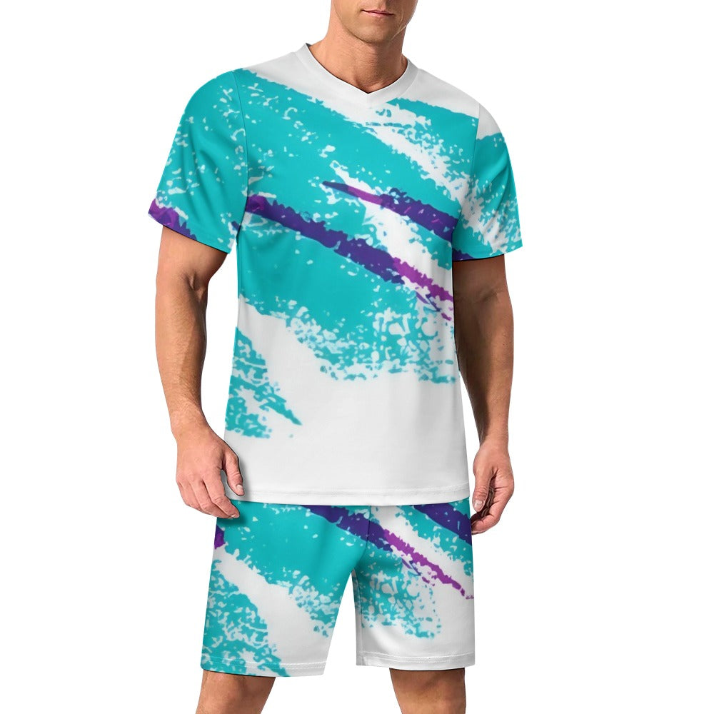 90s Jazz Solo Paper Cup Pattern Futbol/Soccer Suit Set