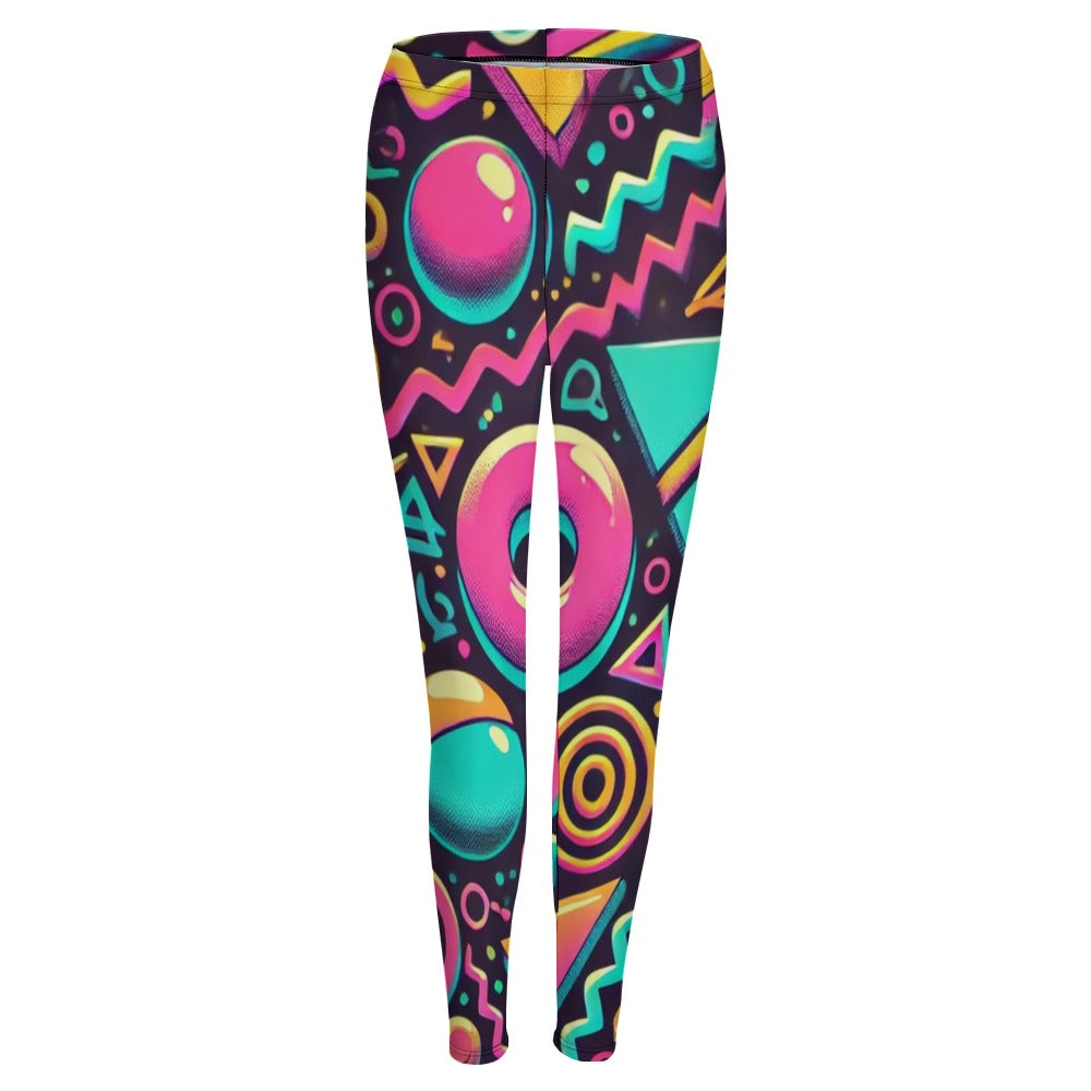 Neon 90s Aesthetic High Waist Leggings