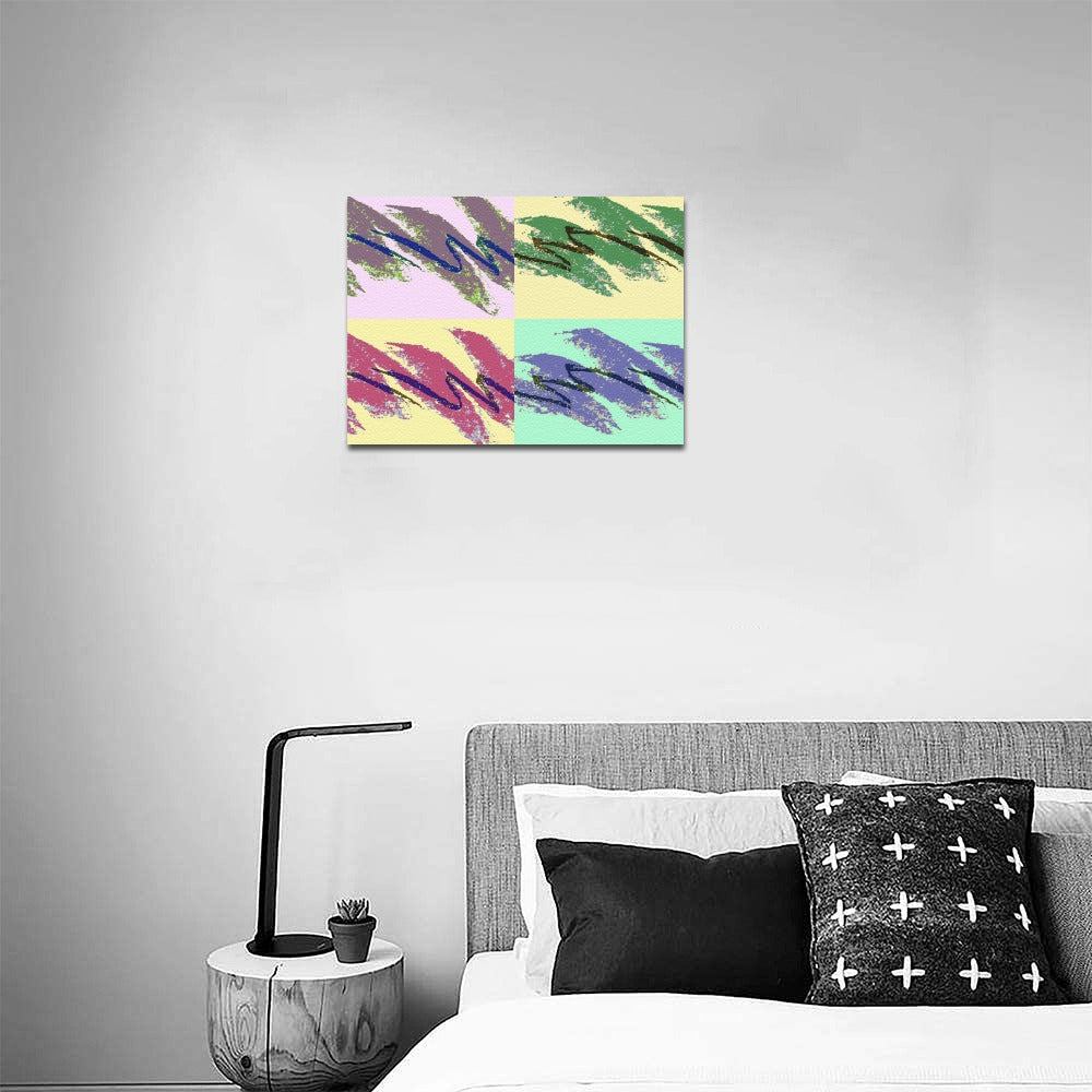 90s Jazz Solo Cup Pattern Andy Warhol Pop Art Framed Canvas Print 16x12 inch