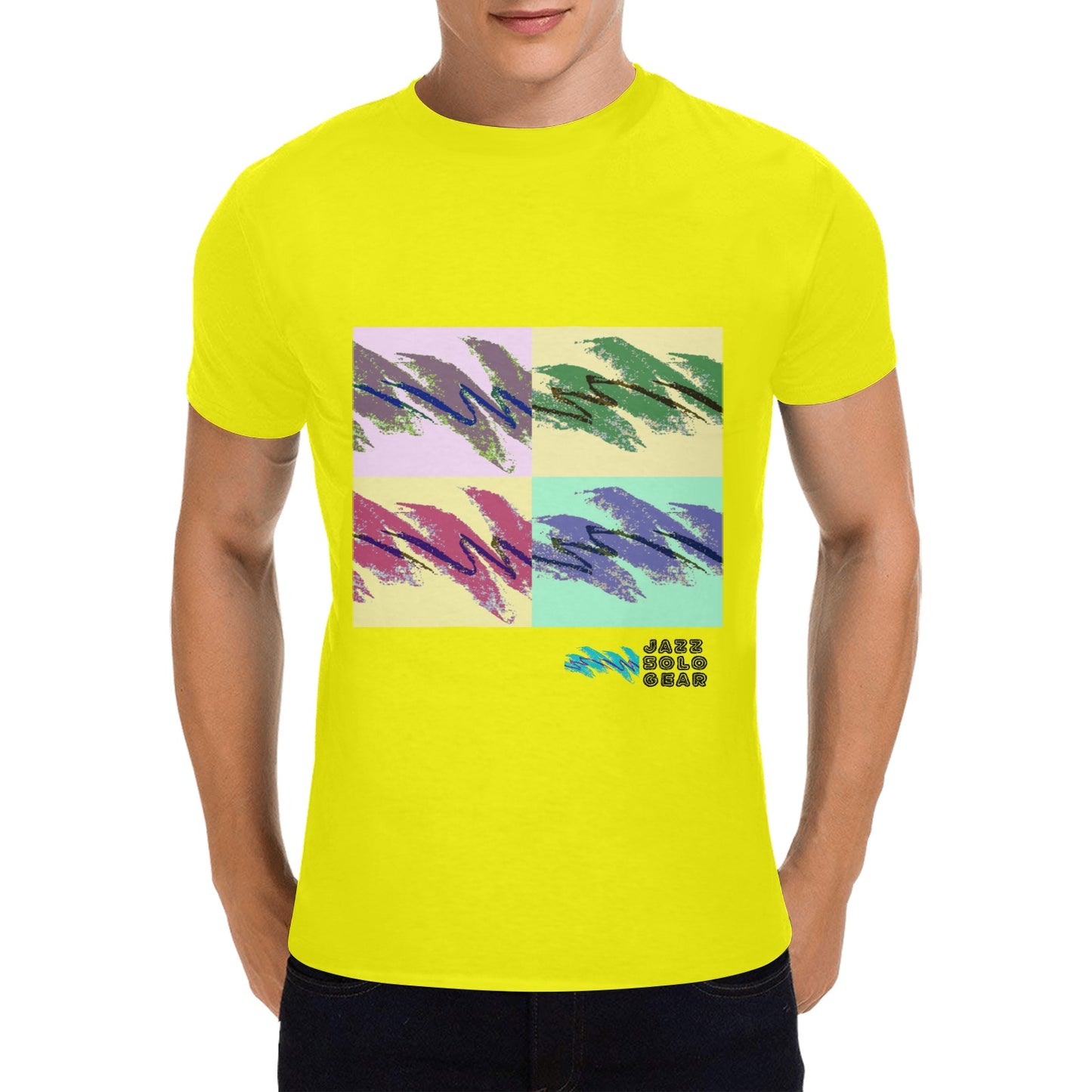 90s Jazz Solo Cup Pattern Andy Warhol Pop Art Men's T-shirt 100% Cotton