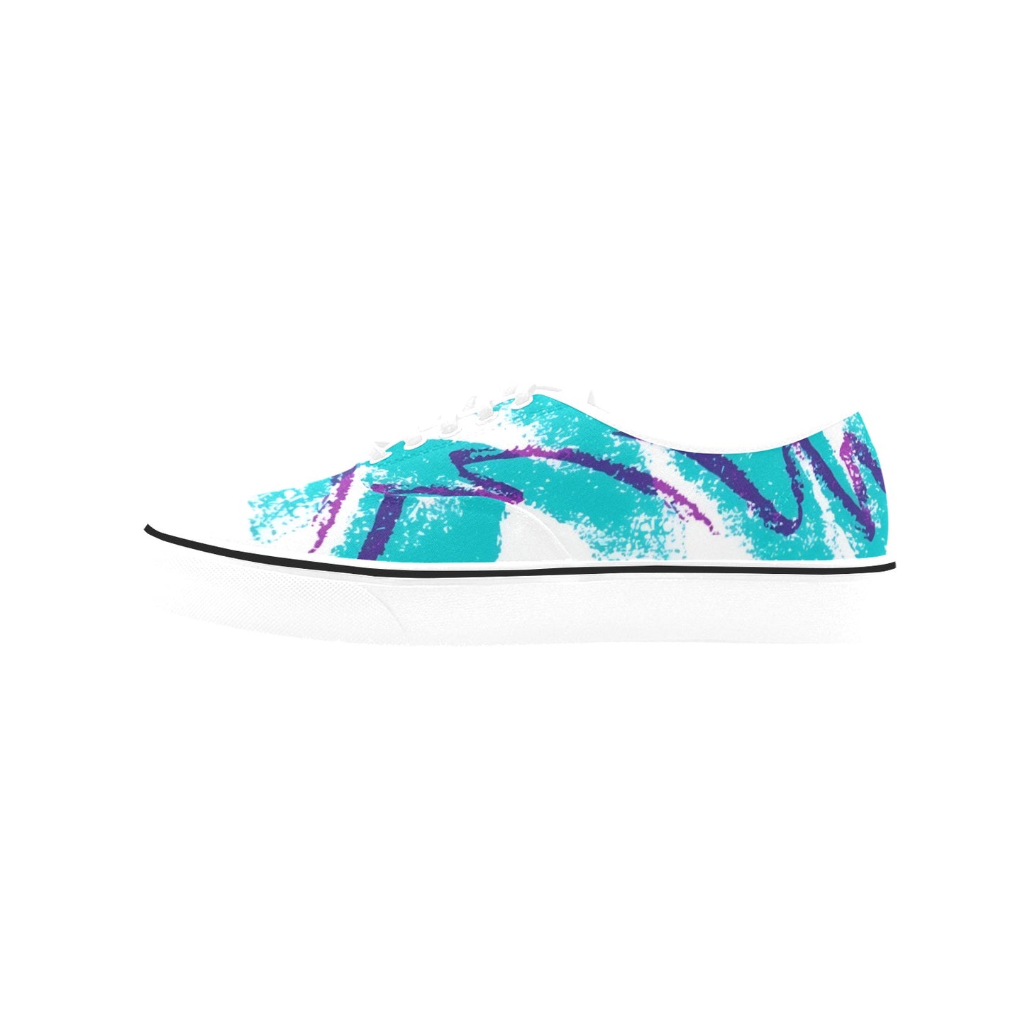 90s Jazz Solo Paper Cup Pattern Men's Classic Canvas Low Top Shoe