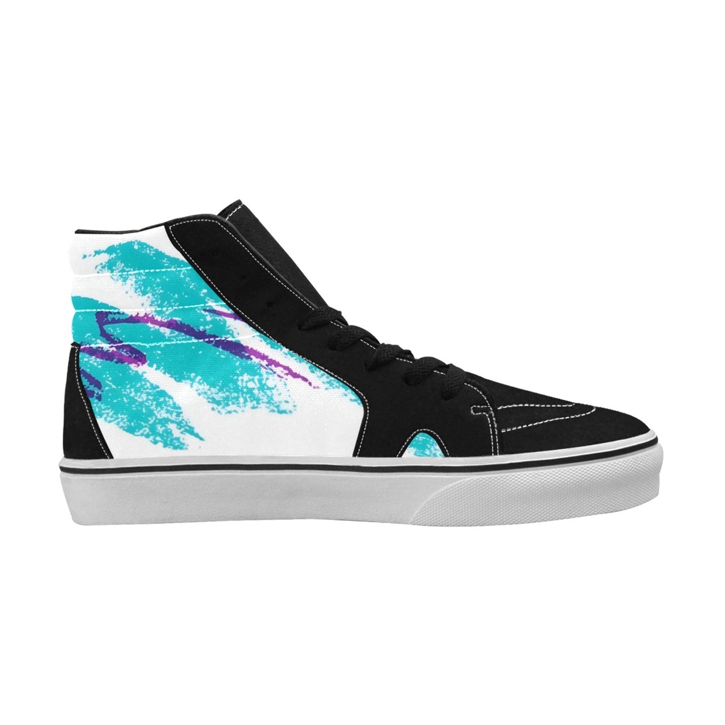 90s Jazz Solo Paper Cup Pattern Men's High Top Canvas Shoes
