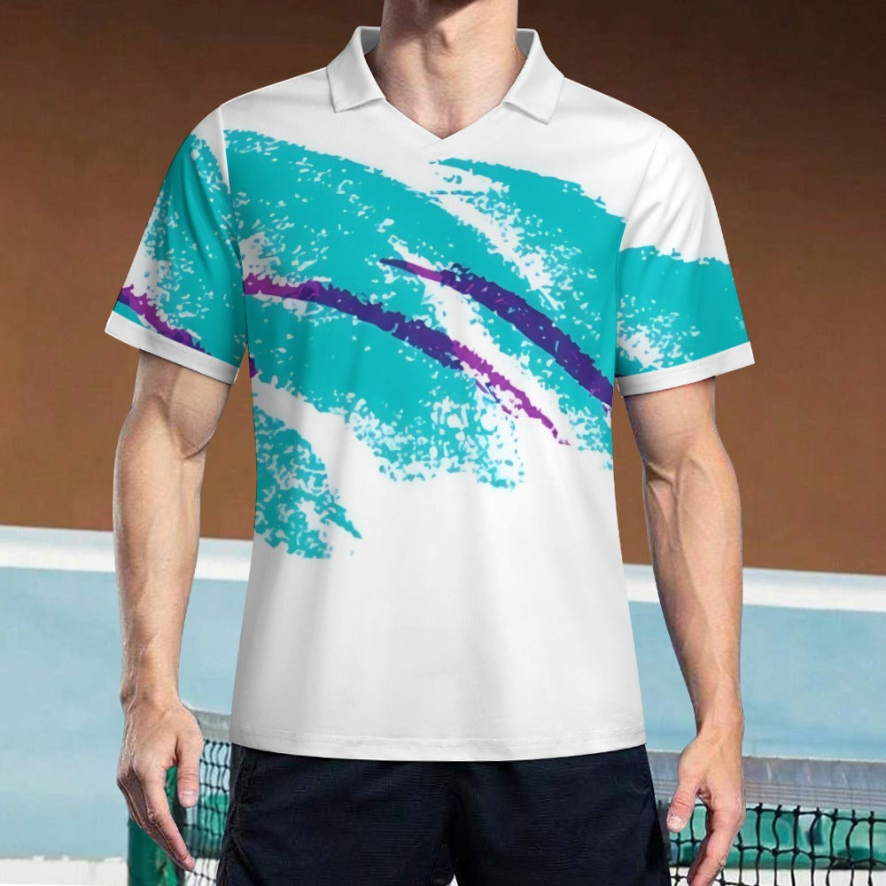 90s Jazz Solo Paper Cup Pattern Football Jersey Polo
