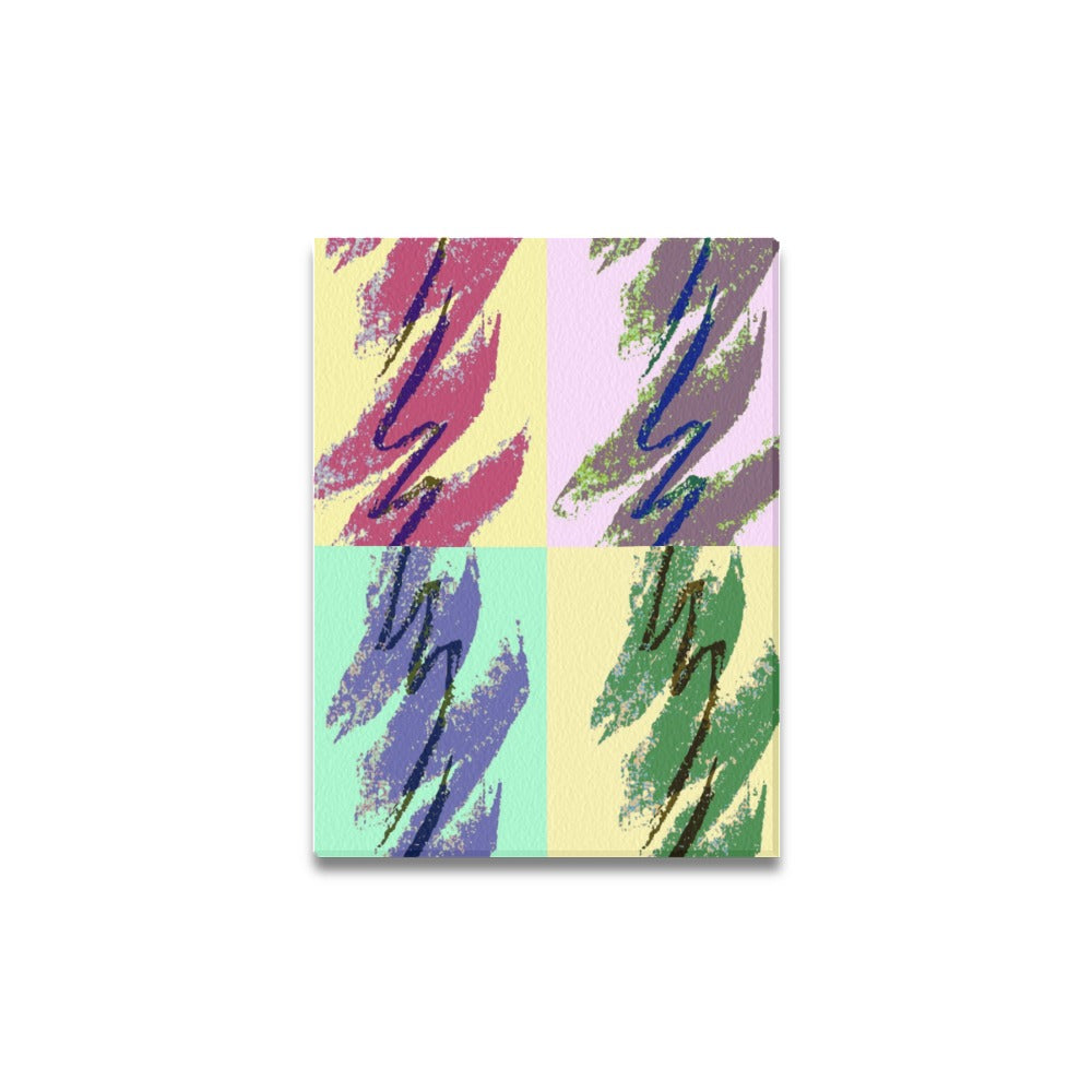 90s Jazz Solo Cup Pattern Andy Warhol Pop Art Framed Canvas Print 16x12 inch