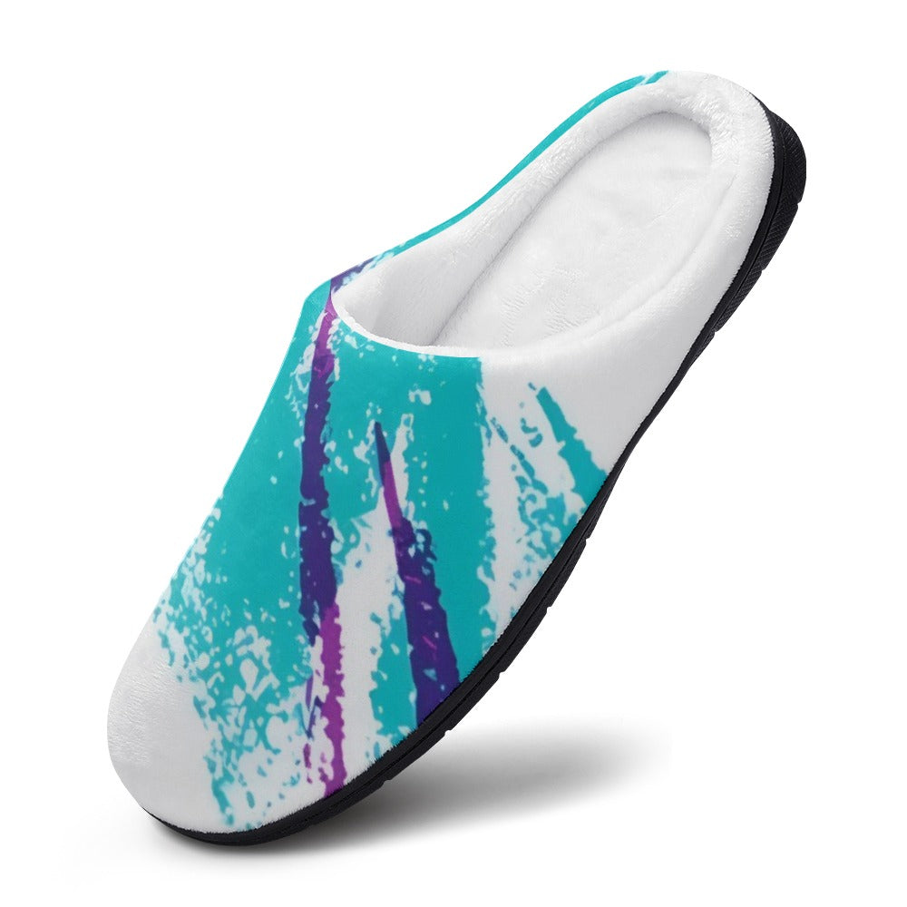 90s Jazz Solo Paper Cup Pattern Cotton slippers