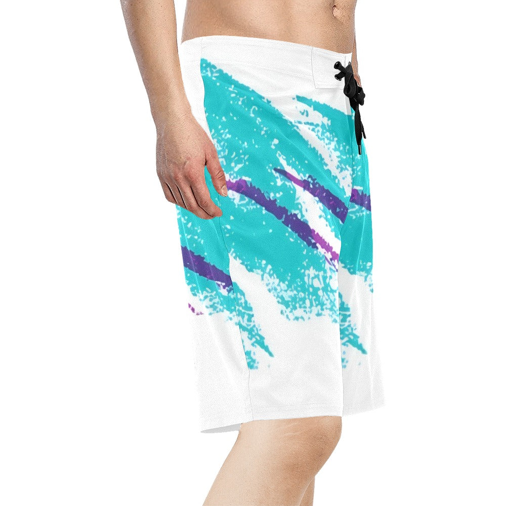 90s Jazz Solo Pattern Men's All Over Print Relaxed-Fit Shorts
