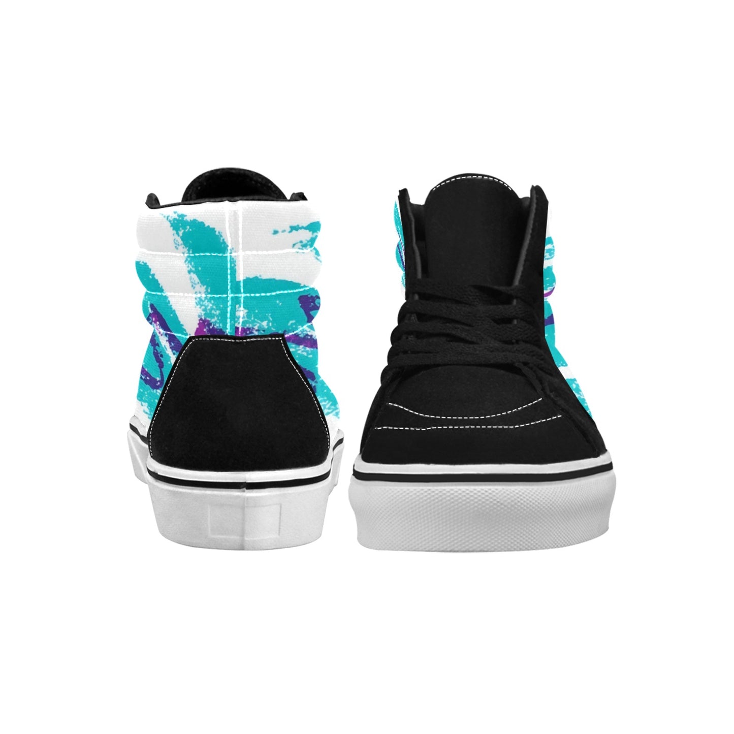 90s Jazz Solo Paper Cup Pattern Men's High Top Canvas Shoes