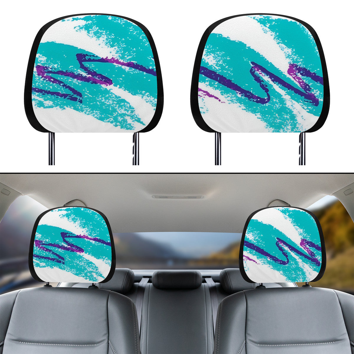90s Jazz Solo Cup Pattern Car Headrest Covers