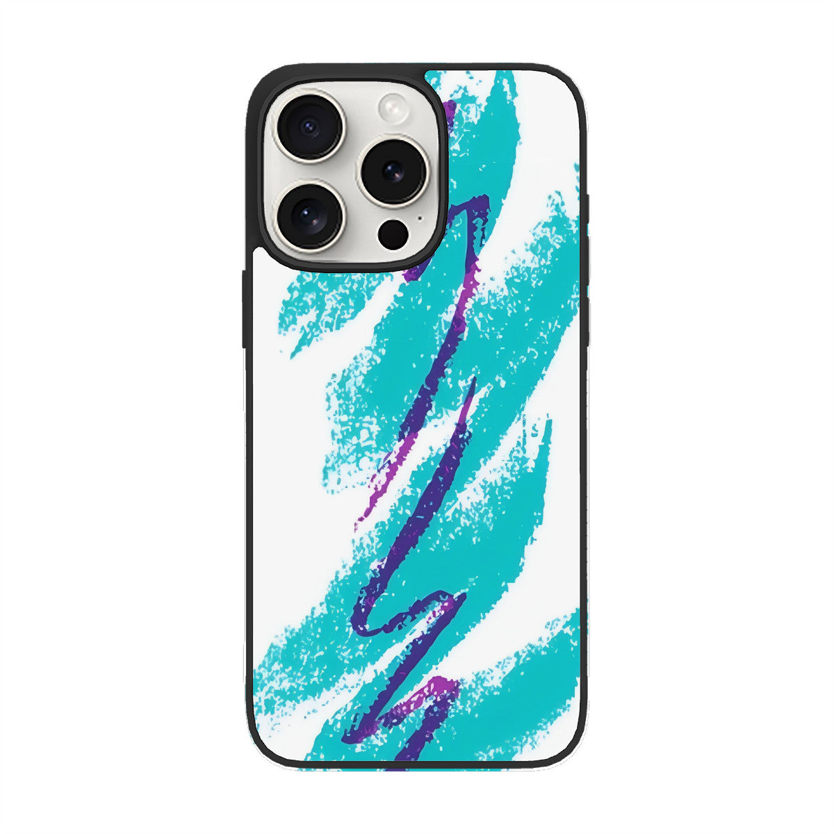 90s Jazz Solo Paper Cup Pattern iPhone 15 Soft Glass Case(3 Cameras)