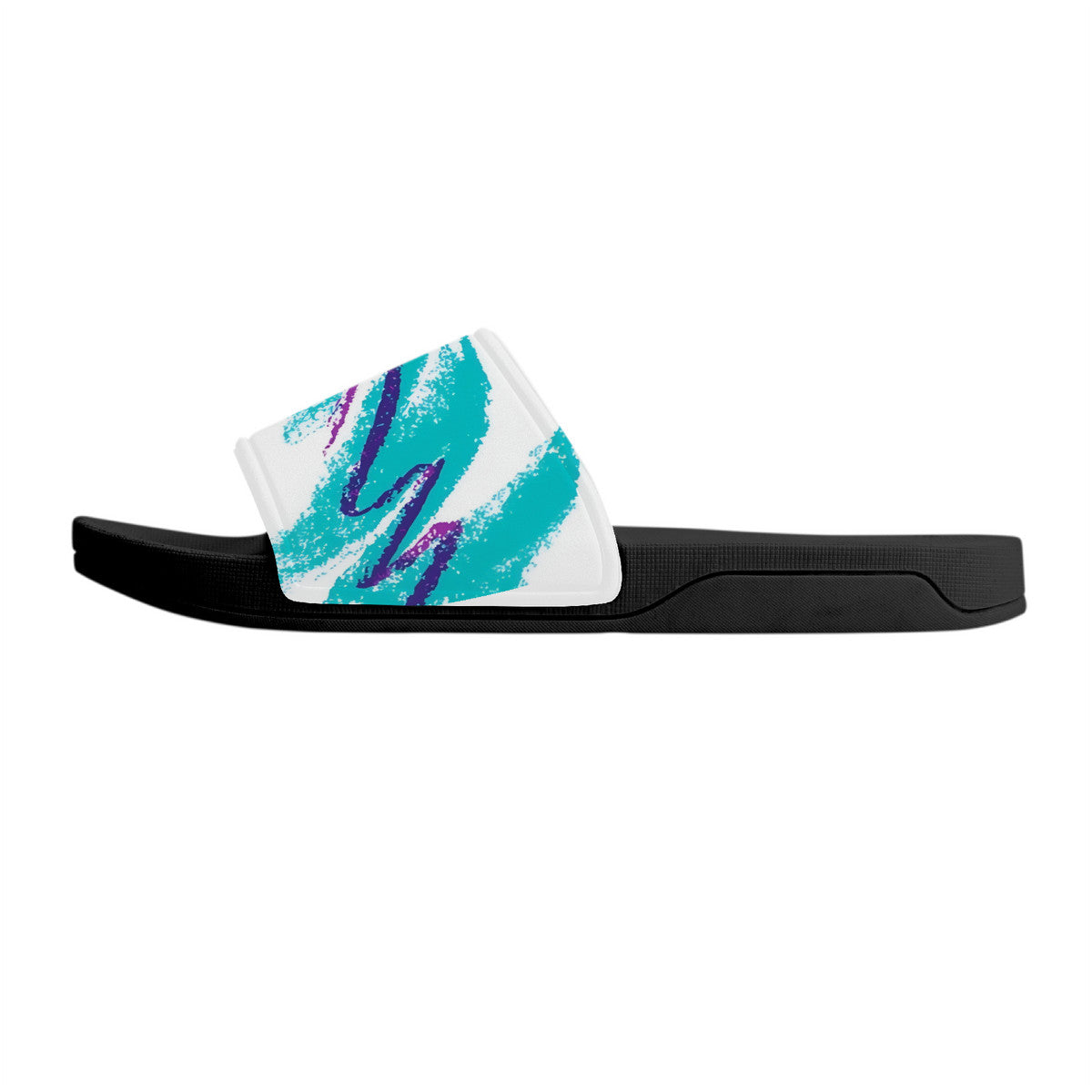 90s Jazz Solo Cup Pattern Slide Sandals - Black