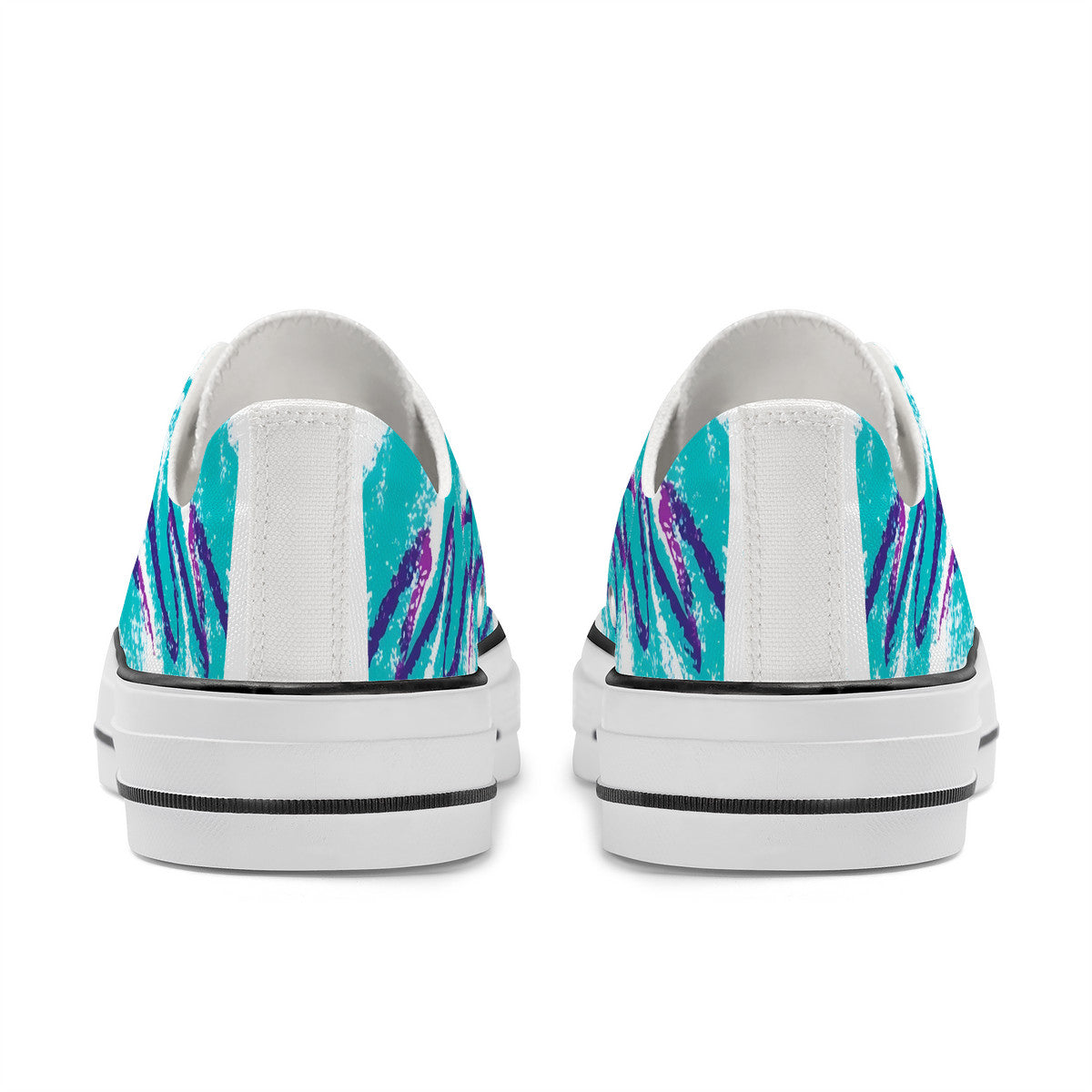 90s Jazz Solo Pattern Unisex Classic Low Top Canvas Shoes - White