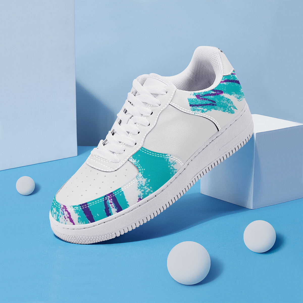 90s Jazz Solo Paper Cup Pattern Low Top Unisex Sneaker