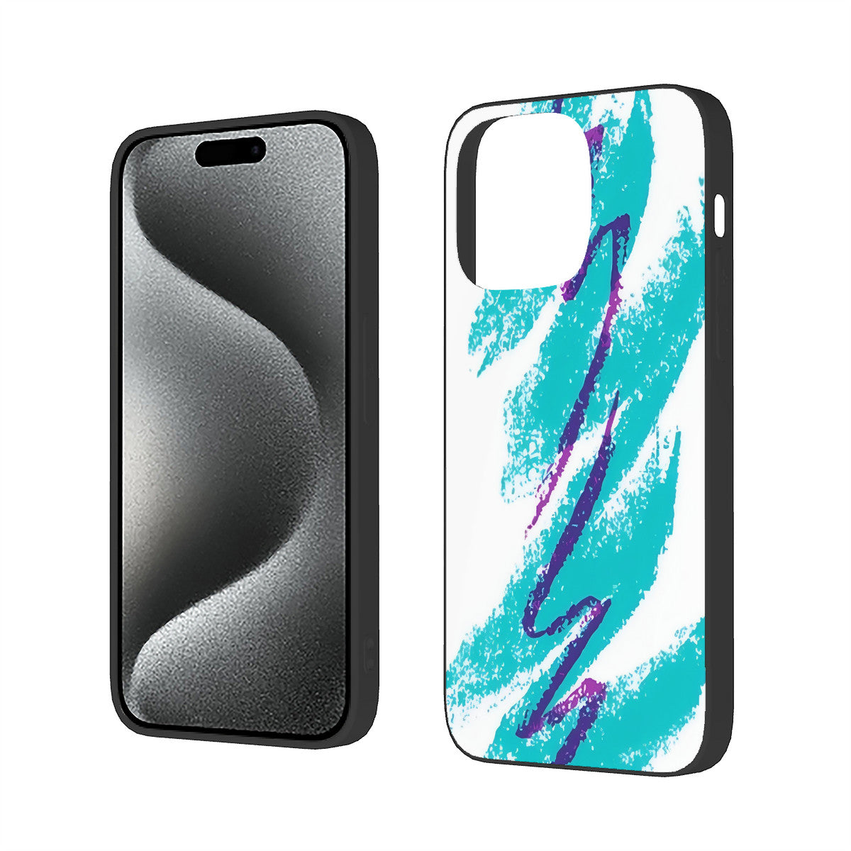 90s Jazz Solo Paper Cup Pattern iPhone 15 Soft Glass Case(3 Cameras)
