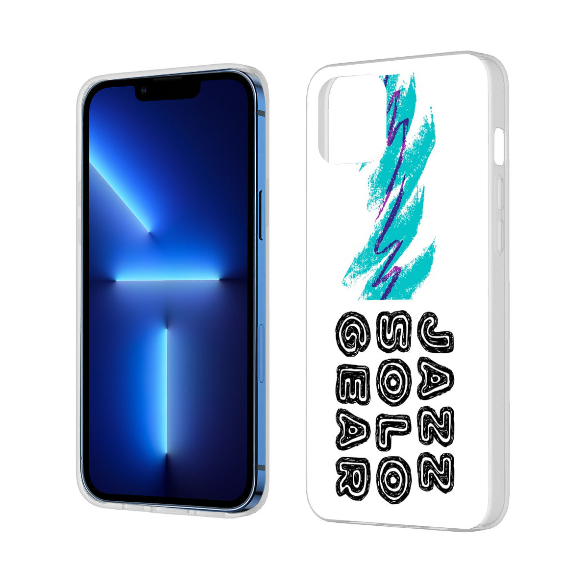 90s Jazz Solo Paper Cup Pattern HC_K11 iPhone 13 Transparent Case (2 cameras)