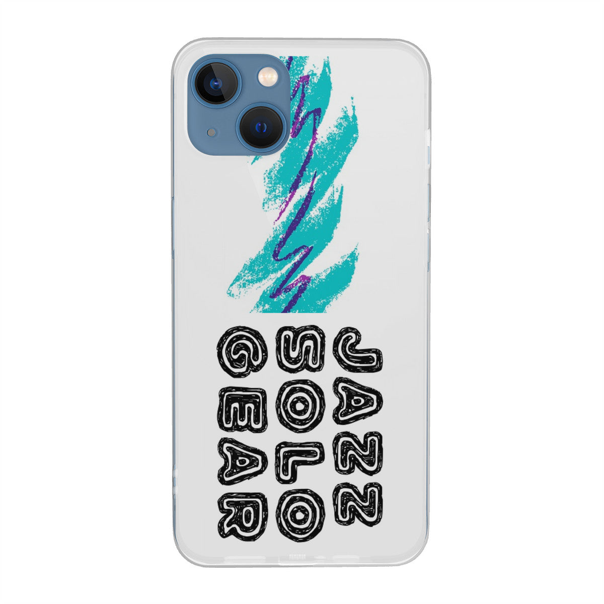 90s Jazz Solo Paper Cup Pattern HC_K11 iPhone 13 Transparent Case (2 cameras)