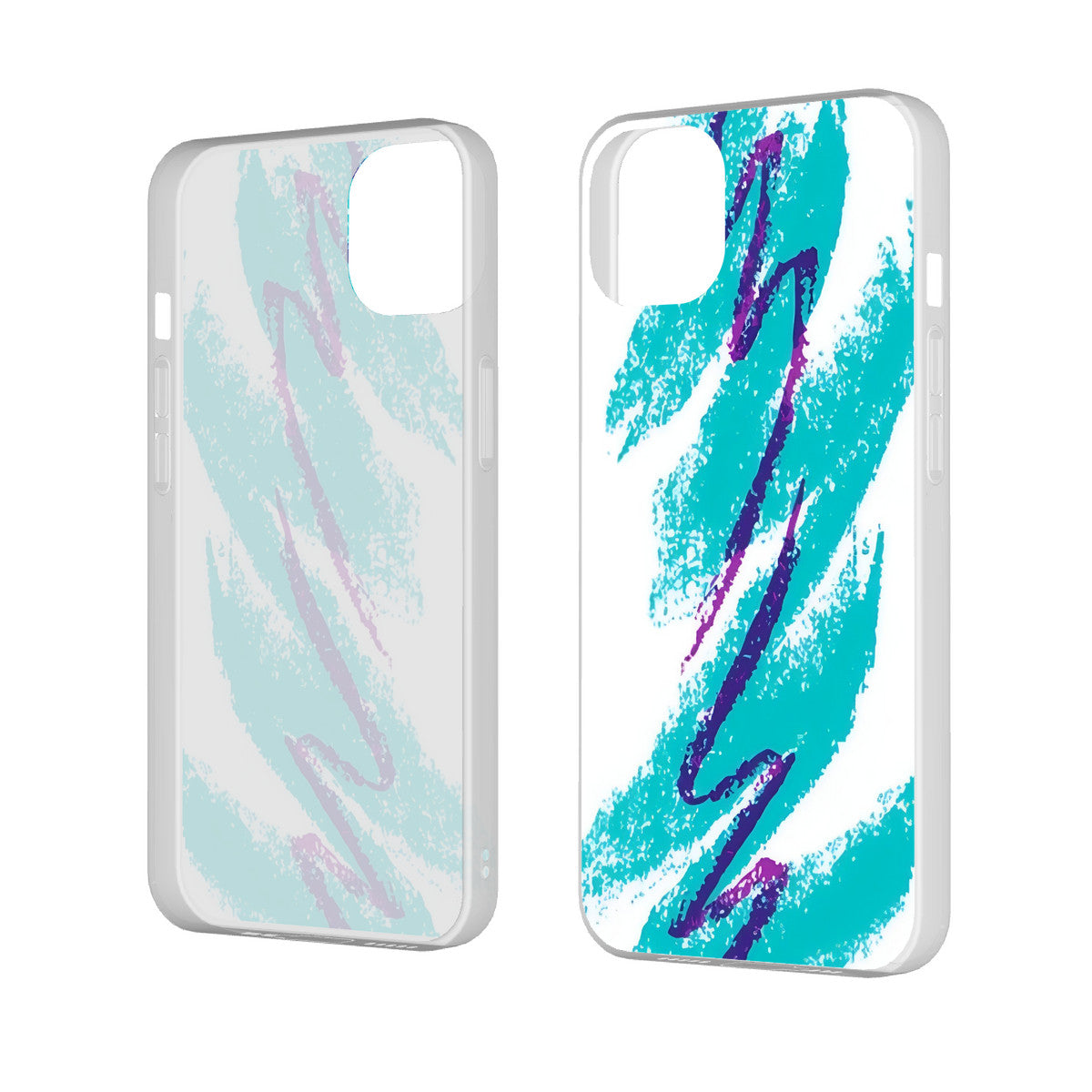 90s Jazz Solo Paper Cup Pattern HC_K7 iPhone 14 Transparent Acrylic Case (2 cameras)