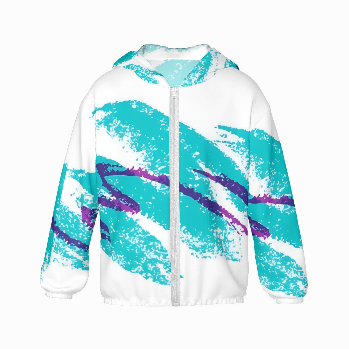 90s Jazz Solo Cup Pattern Kids Sun Protective Lightweight Zipper Hoodie