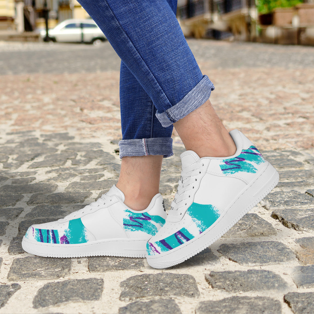 90s Jazz Solo Paper Cup Pattern Low Top Unisex Sneaker