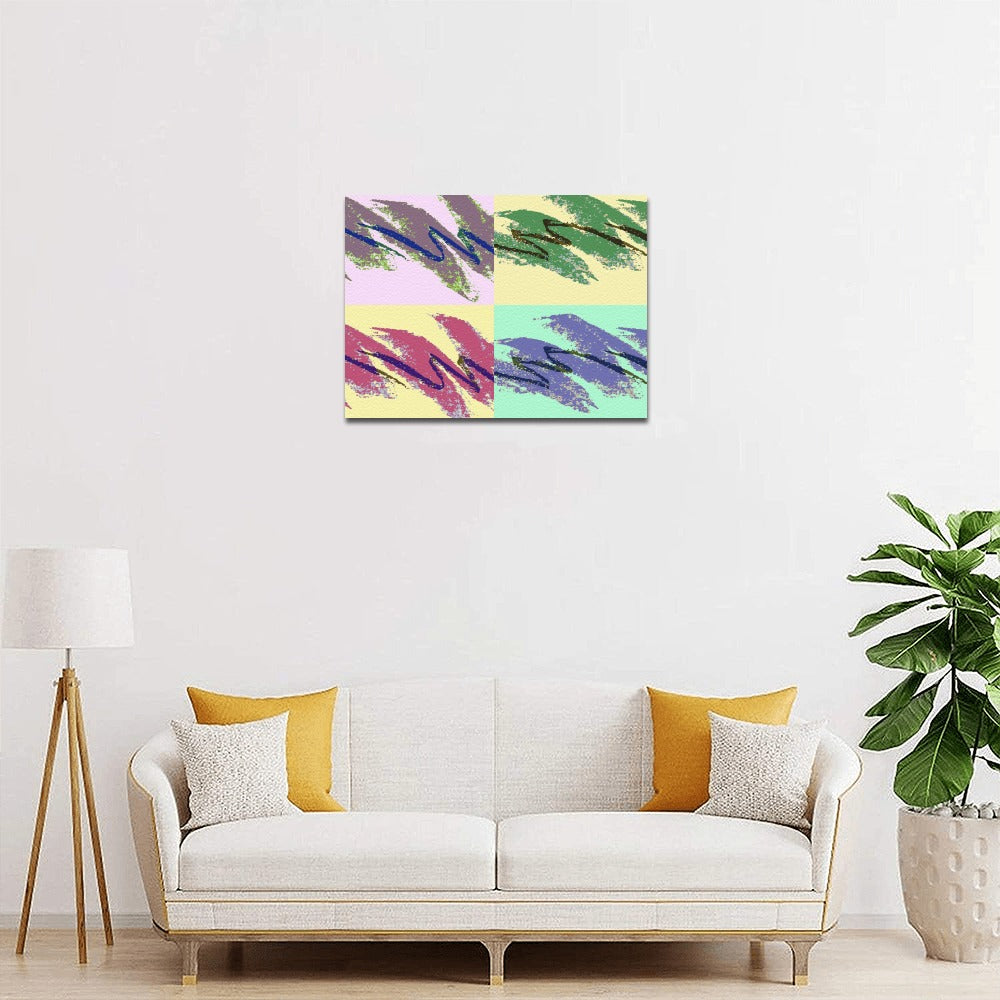 90s Jazz Solo Cup Pattern Andy Warhol Pop Art Framed Canvas Print 14x11 inch