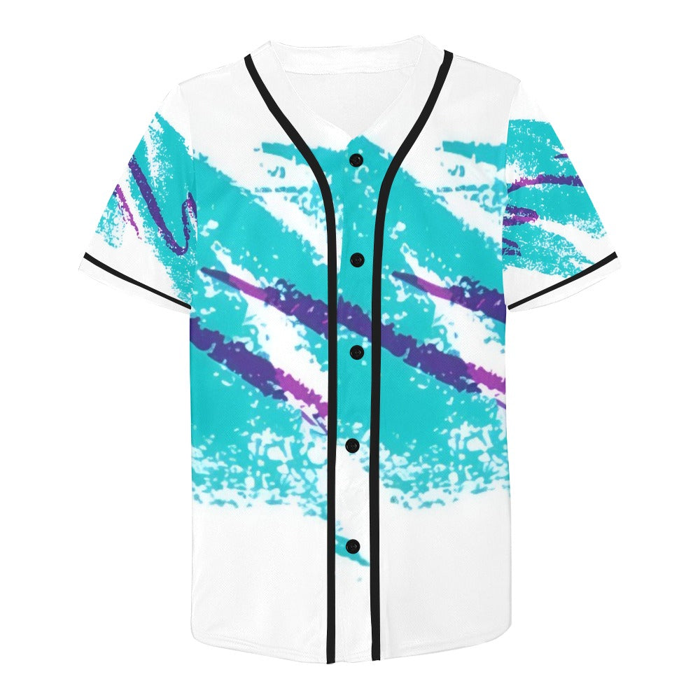 90s Jazz Solo Paper Cup Pattern Men's All Over Print Baseball Jersey