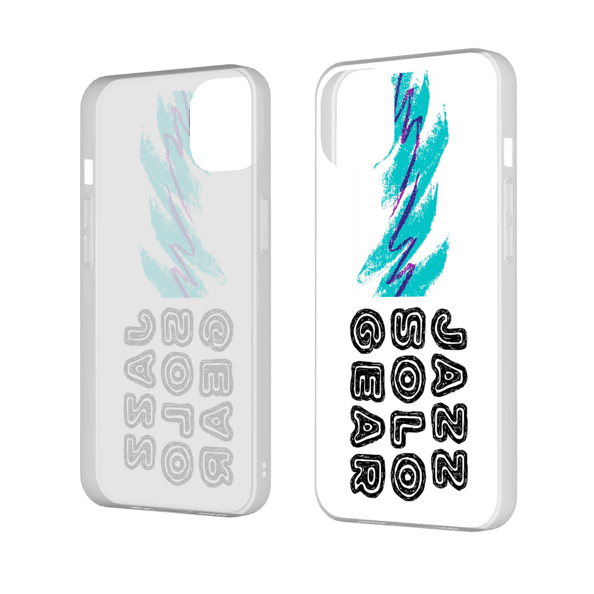 90s Jazz Solo Paper Cup Pattern HC_K7 iPhone 14 Transparent Acrylic Case (2 cameras)