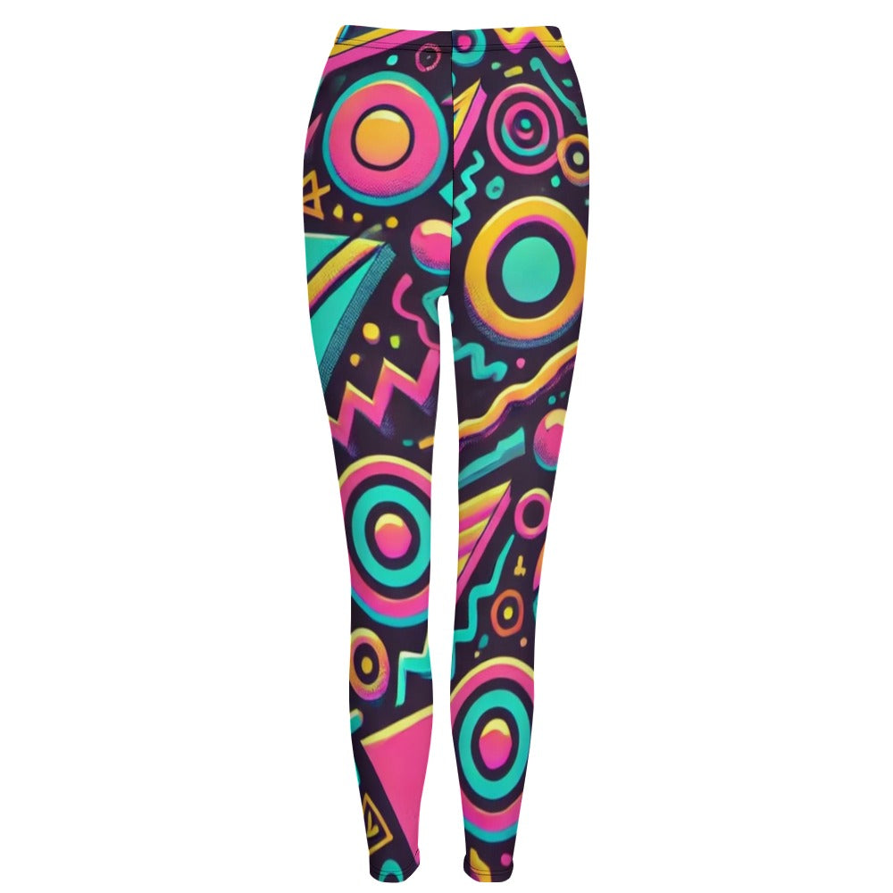 Neon 90s Aesthetic High Waist Leggings
