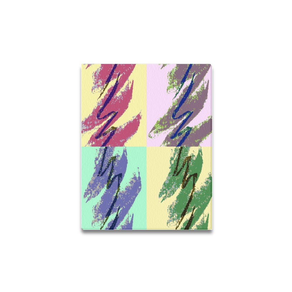 90s Jazz Solo Cup Pattern Andy Warhol Pop Art Framed Canvas Print 14x11 inch