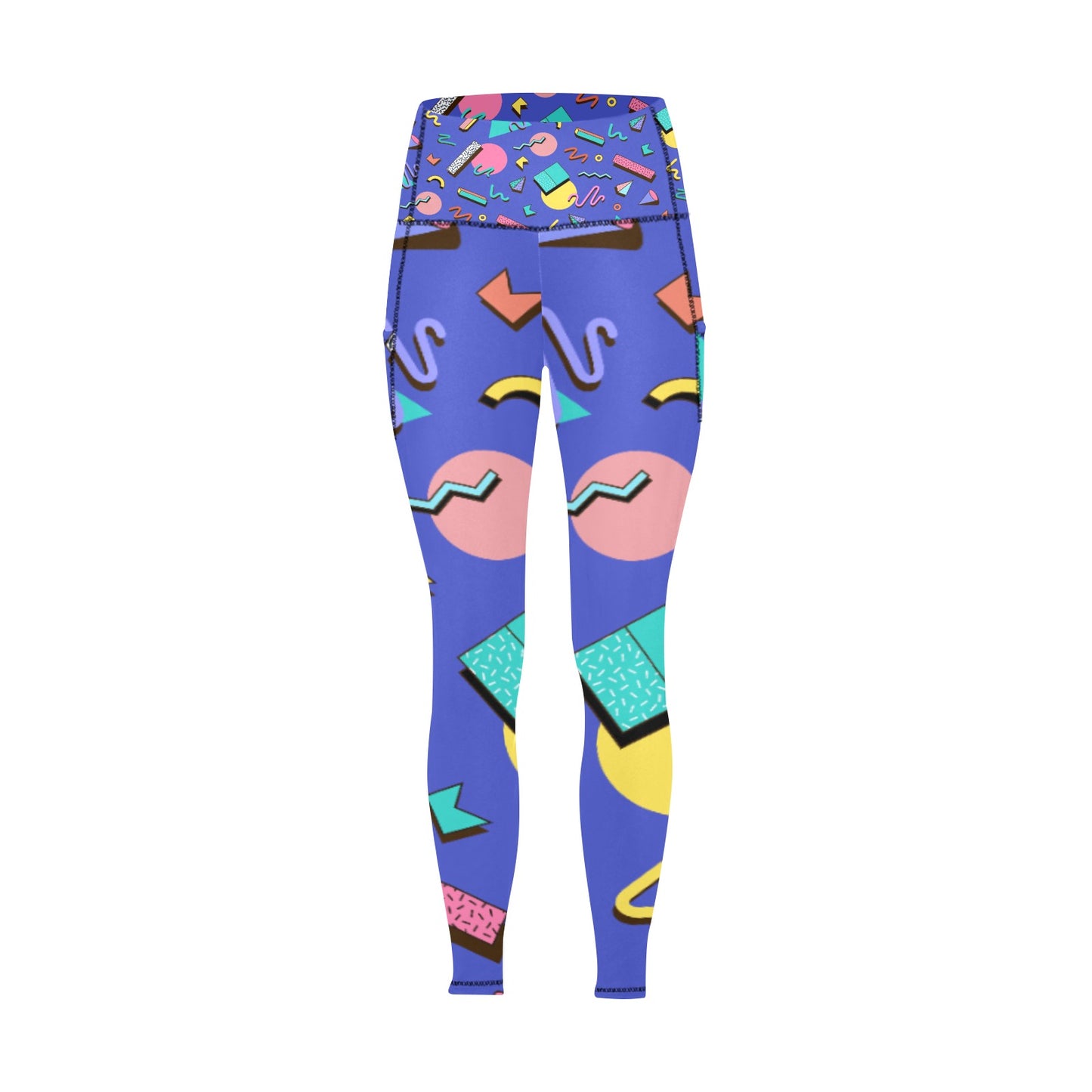 Nostalgic 90s Aesthetic Design All Over Print Leggings with Pockets