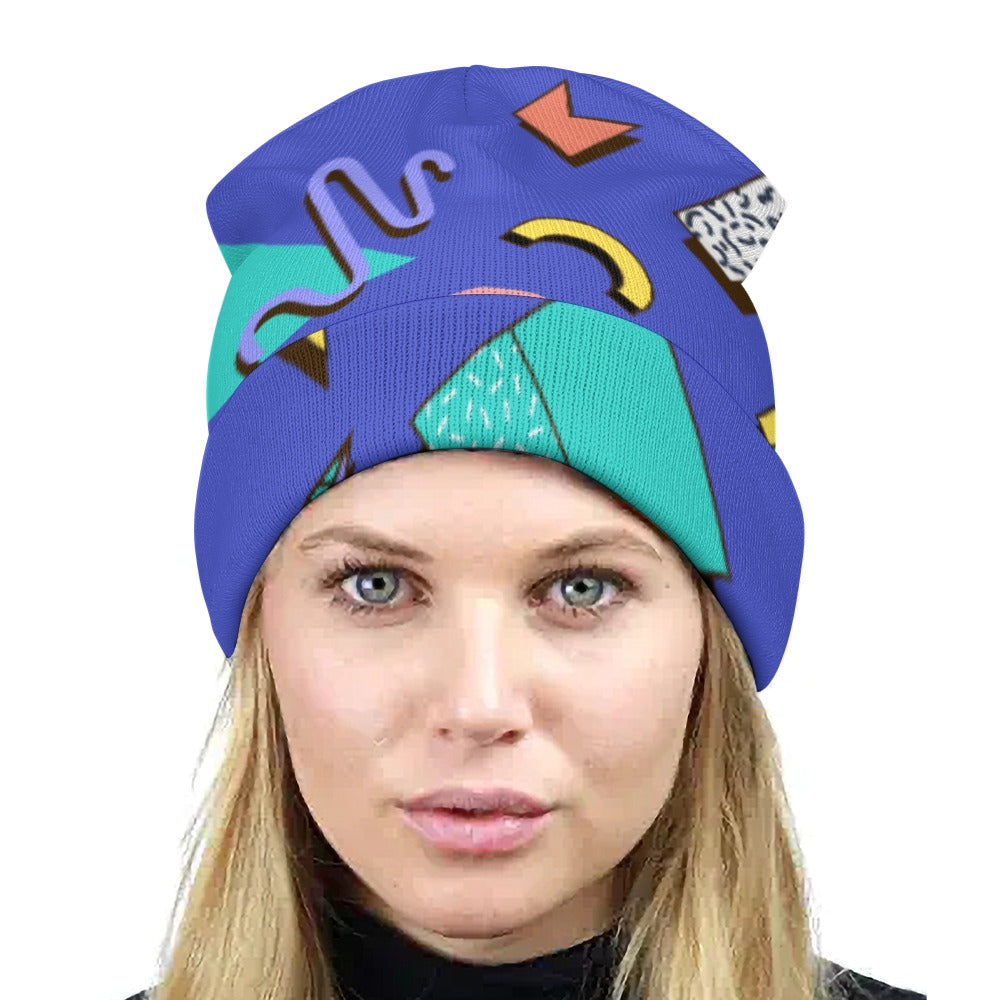 Nostalgic 90s Aesthetic Design Full printed knitted hat