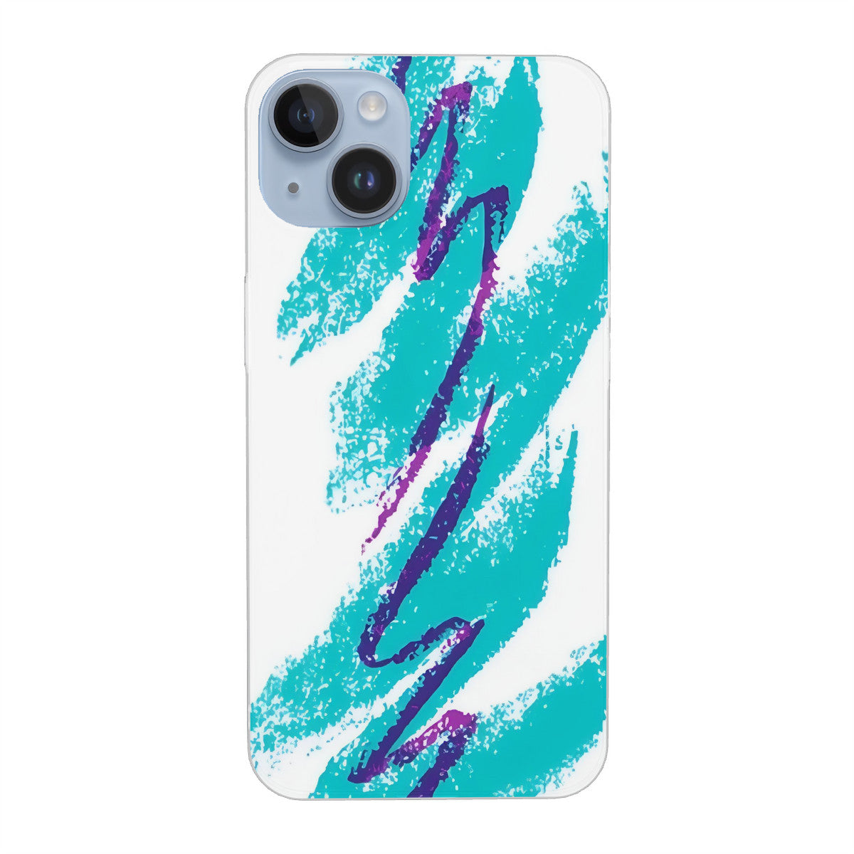 90s Jazz Solo Paper Cup Pattern HC_K7 iPhone 14 Transparent Acrylic Case (2 cameras)