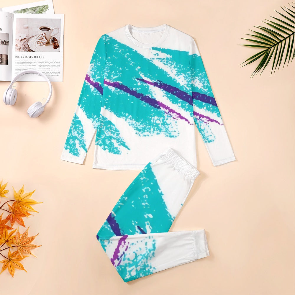 90s Jazz Solo Paper Cup Pattern Men's Pajama suit