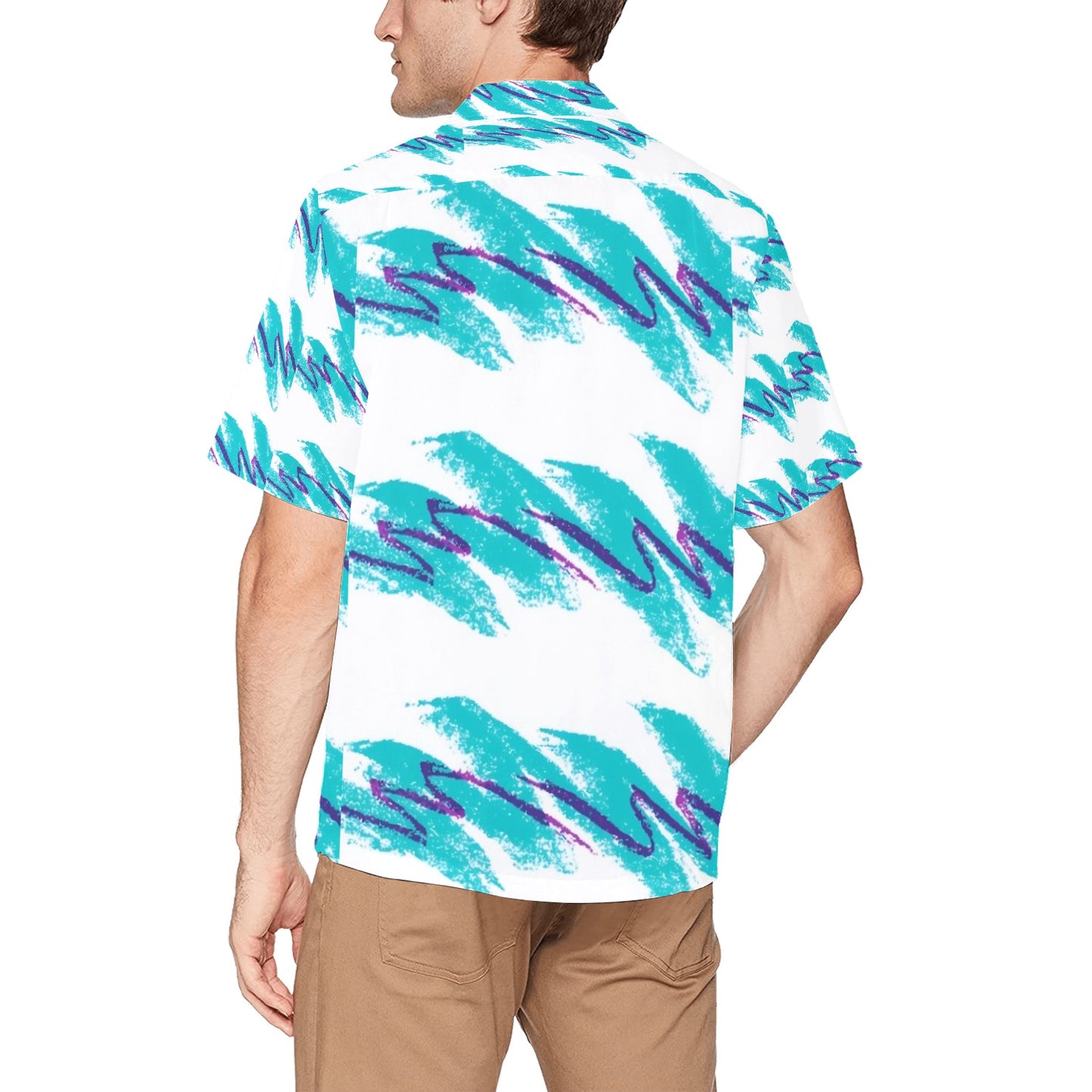 90s Jazz Solo Cup Pattern Hawaiian Men's All Over Print Hawaiian Shirt With Chest Pocket