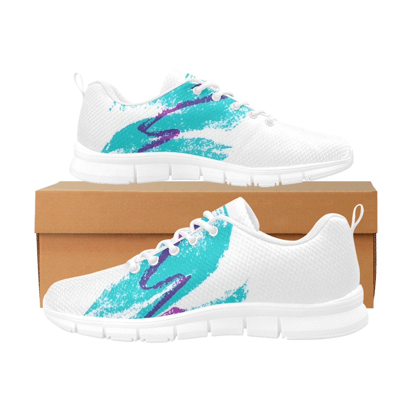 90s Jazz Solo Paper Cup Pattern Men's Breathable Sneakers