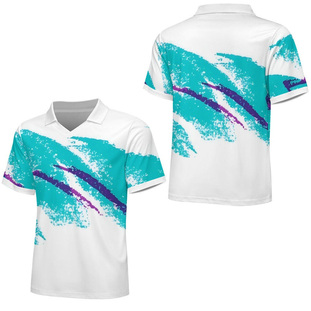 90s Jazz Solo Paper Cup Pattern Football Jersey Polo