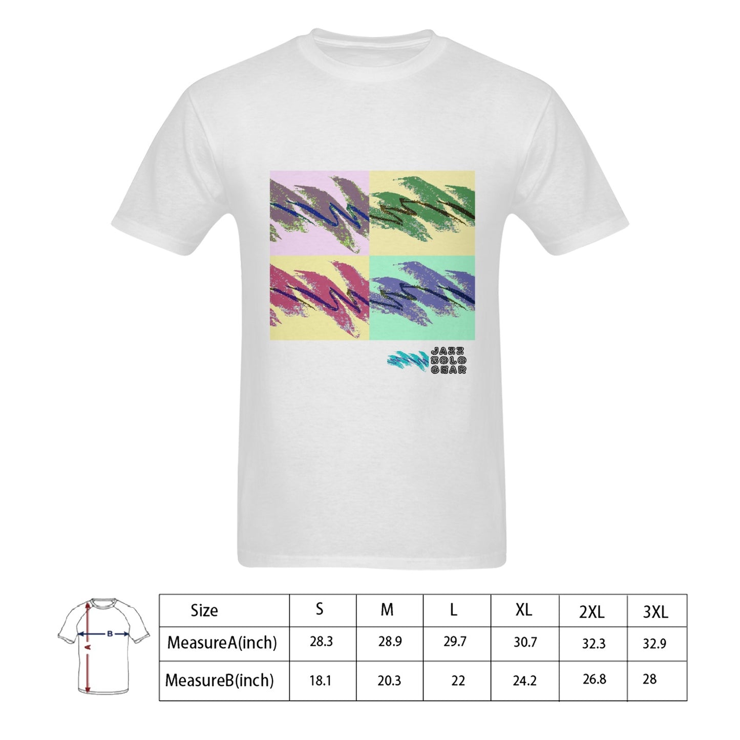 90s Jazz Solo Cup Pattern Andy Warhol Pop Art Men's T-shirt 100% Cotton