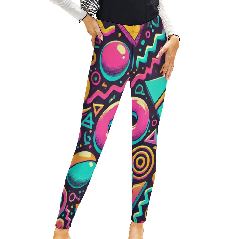 Neon 90s Aesthetic High Waist Leggings