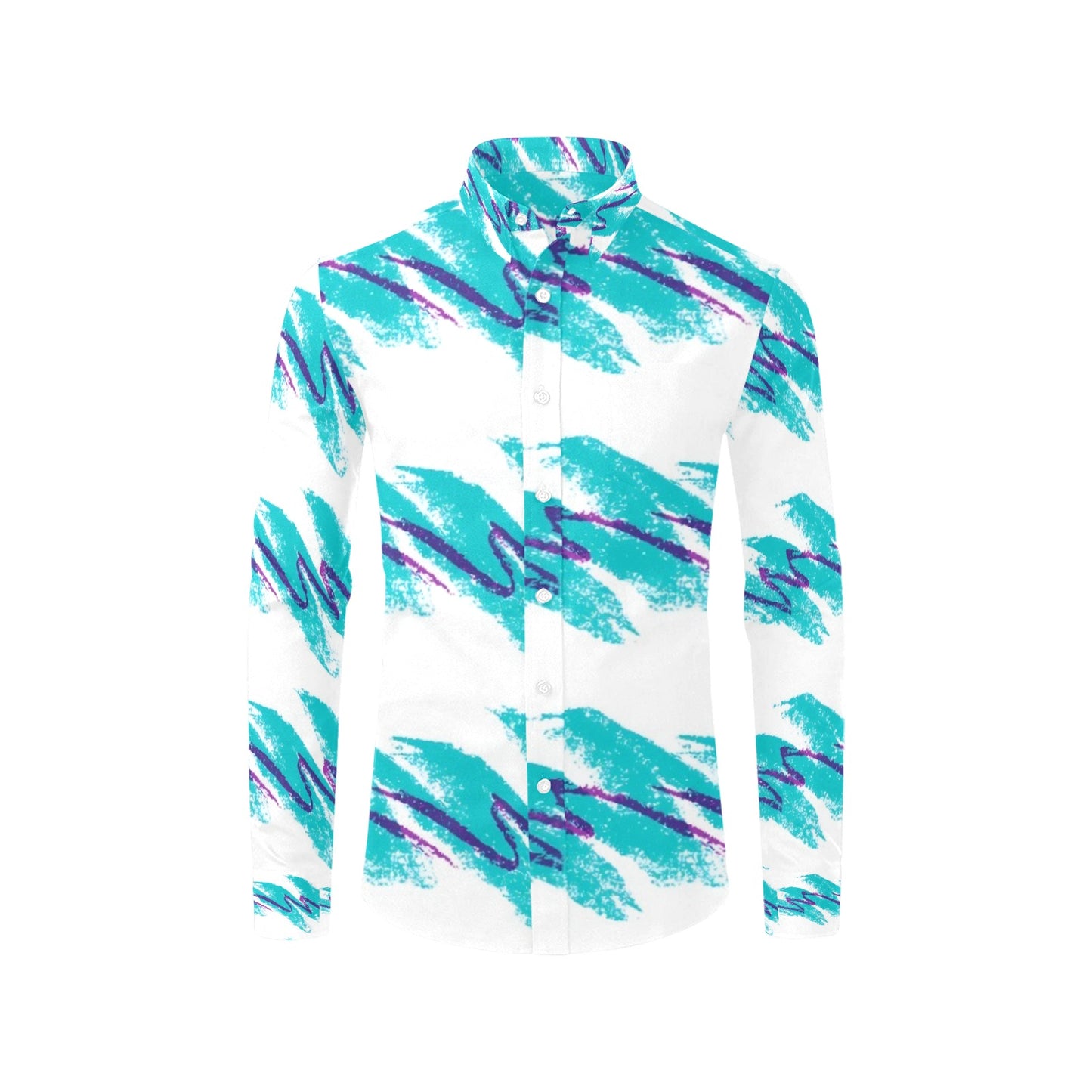 90s Jazz Solo Cup Pattern Cowboy Western Men's All Over Print Long Sleeve Shirt