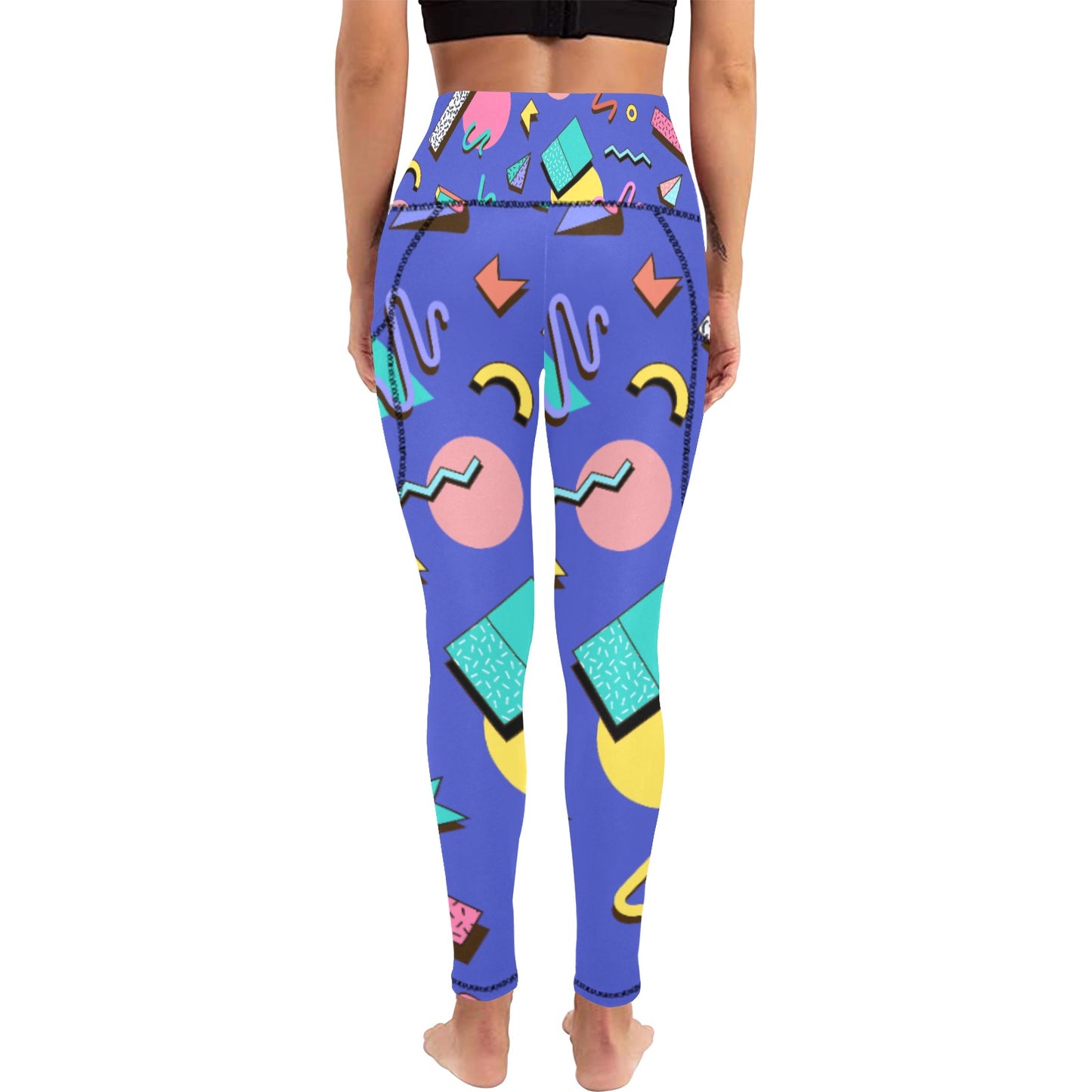 Nostalgic 90s Aesthetic Design All Over Print Leggings with Pockets