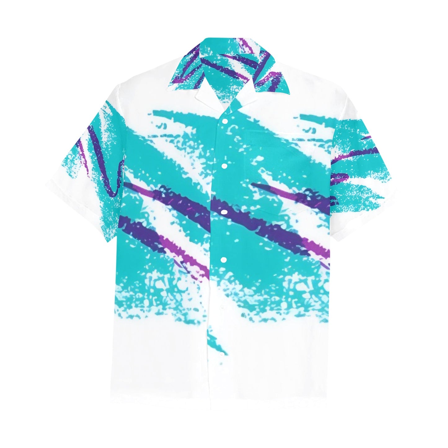 90s Jazz Solo Paper Cup Pattern Men's All Over Print Hawaiian Shirt With Chest Pocket