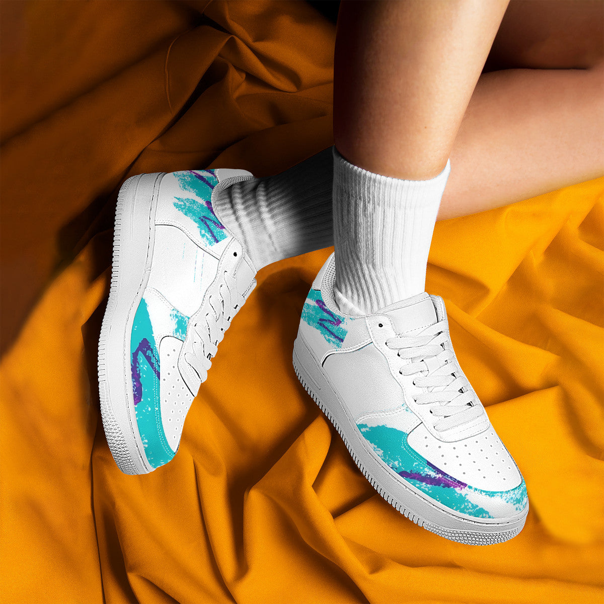 90s Jazz Solo Paper Cup Pattern Low Top Unisex Sneaker