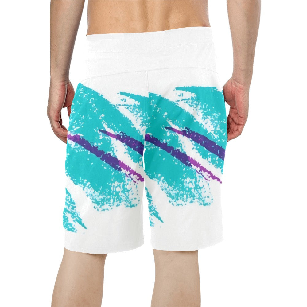 90s Jazz Solo Pattern Men's All Over Print Relaxed-Fit Shorts