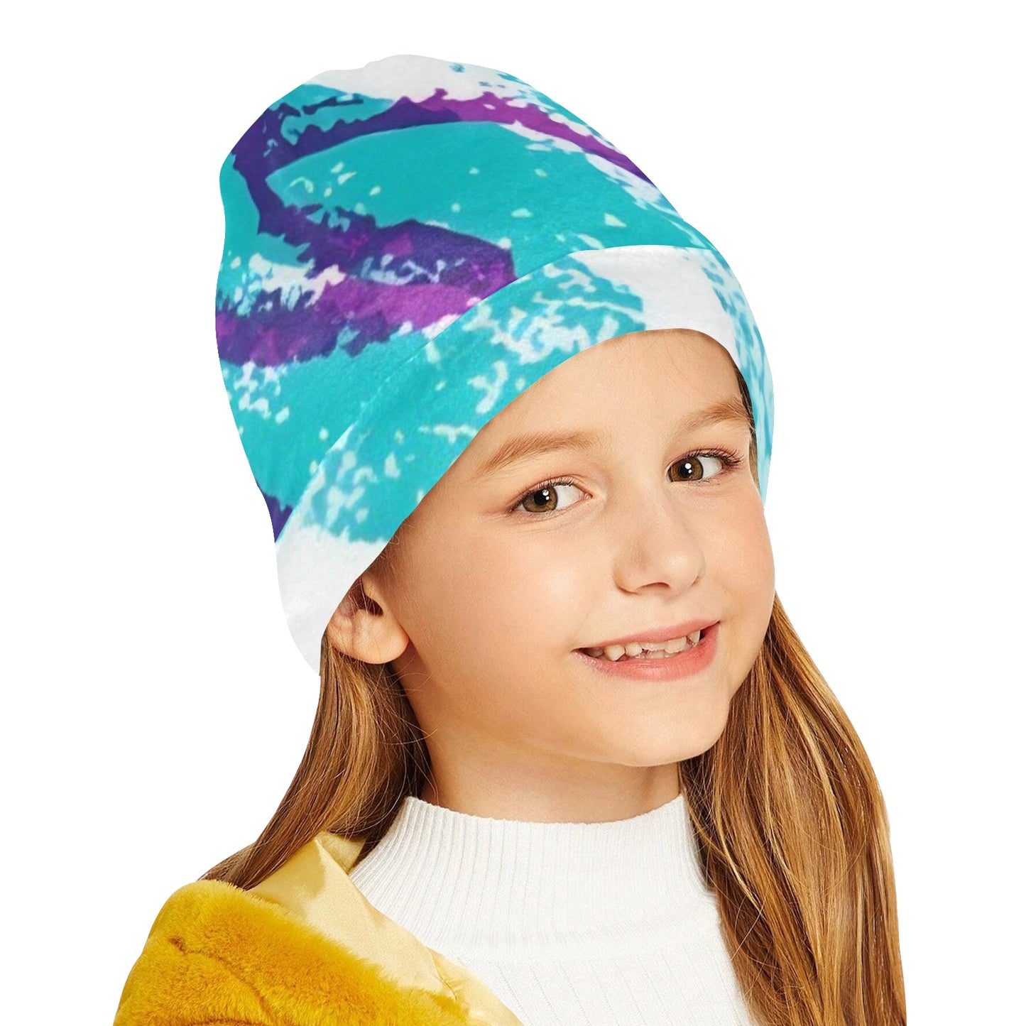 90s Jazz Solo Paper Cup Pattern All Over Print Beanie for Kids