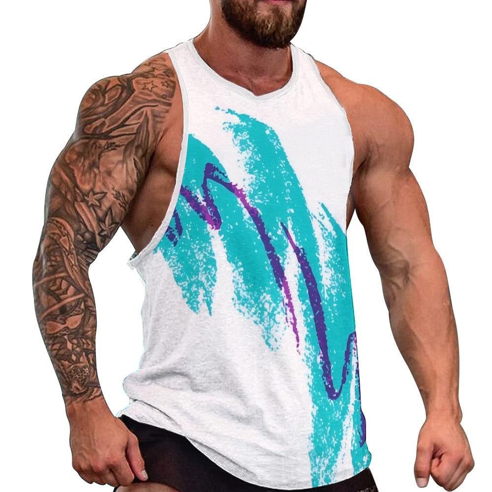 90s Jazz Solo Paper Cup Pattern Men's Full print vest