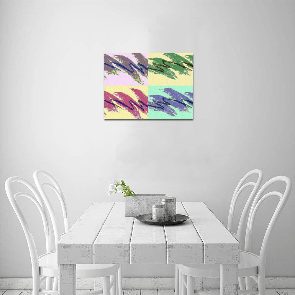 90s Jazz Solo Cup Pattern Andy Warhol Pop Art Framed Canvas Print 14x11 inch