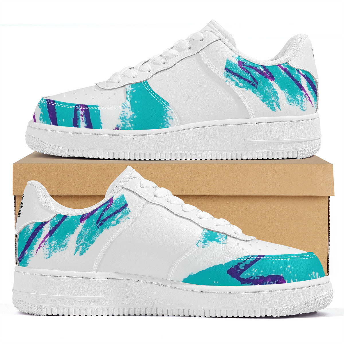 90s Jazz Solo Paper Cup Pattern Low Top Unisex Sneaker